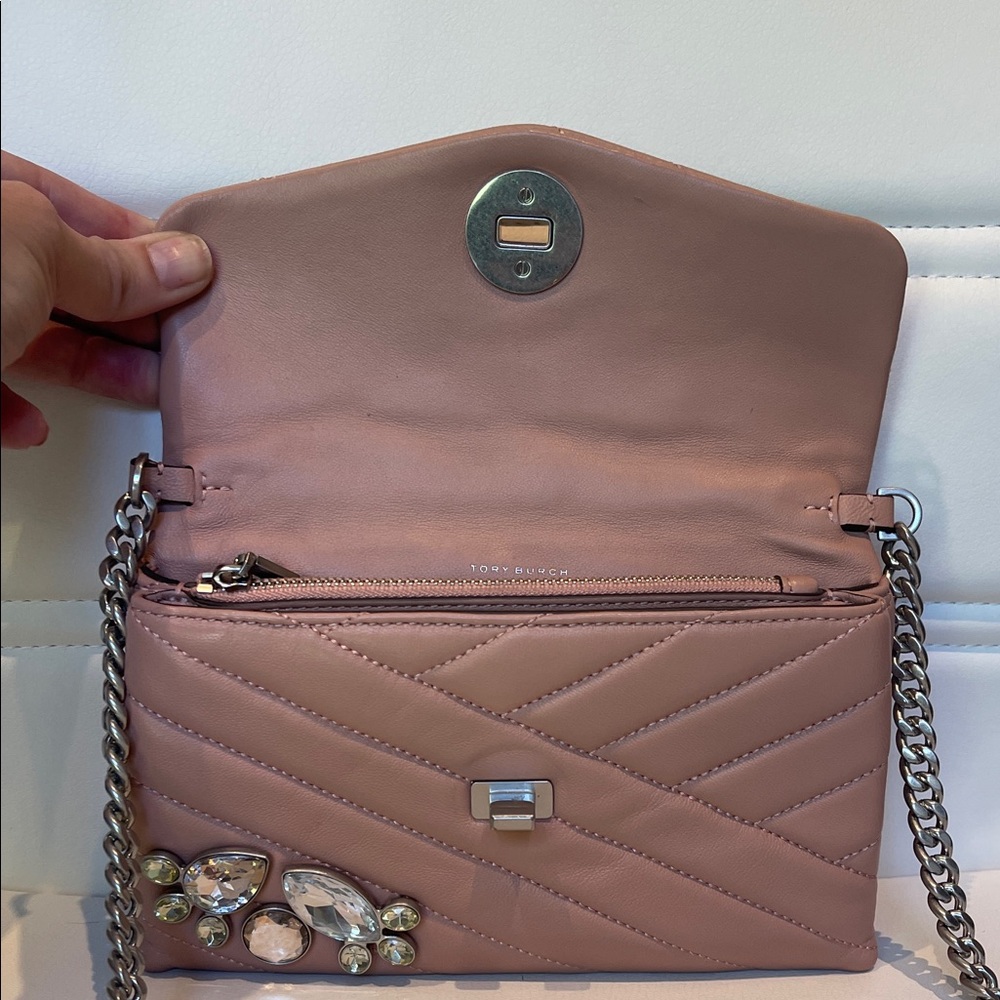 Tory Burch Pink Crossbody Bag with Jewel Accents - Picture 7 of 9